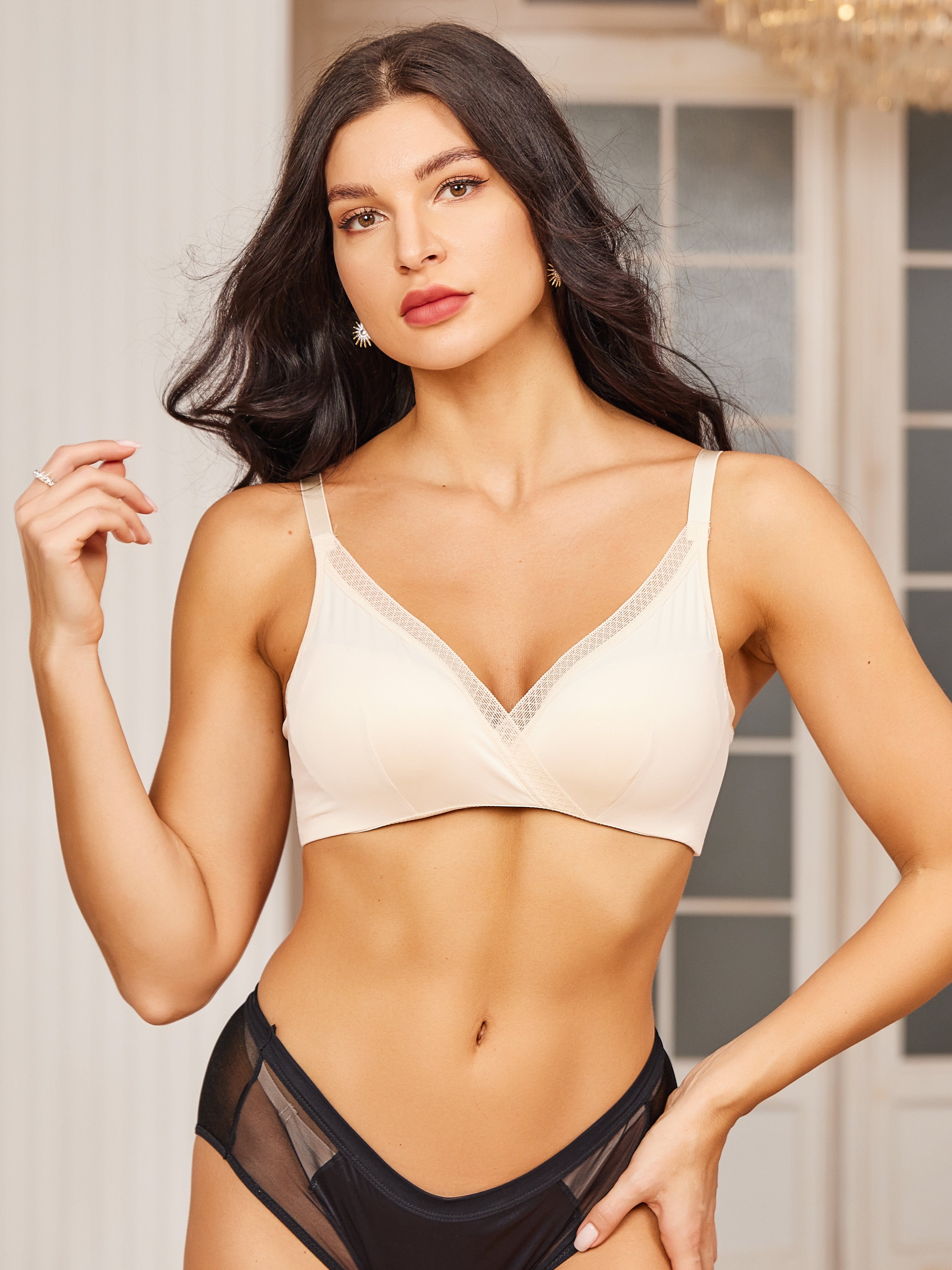 SilkSilky ES Tejido de seda Bra Beige 003