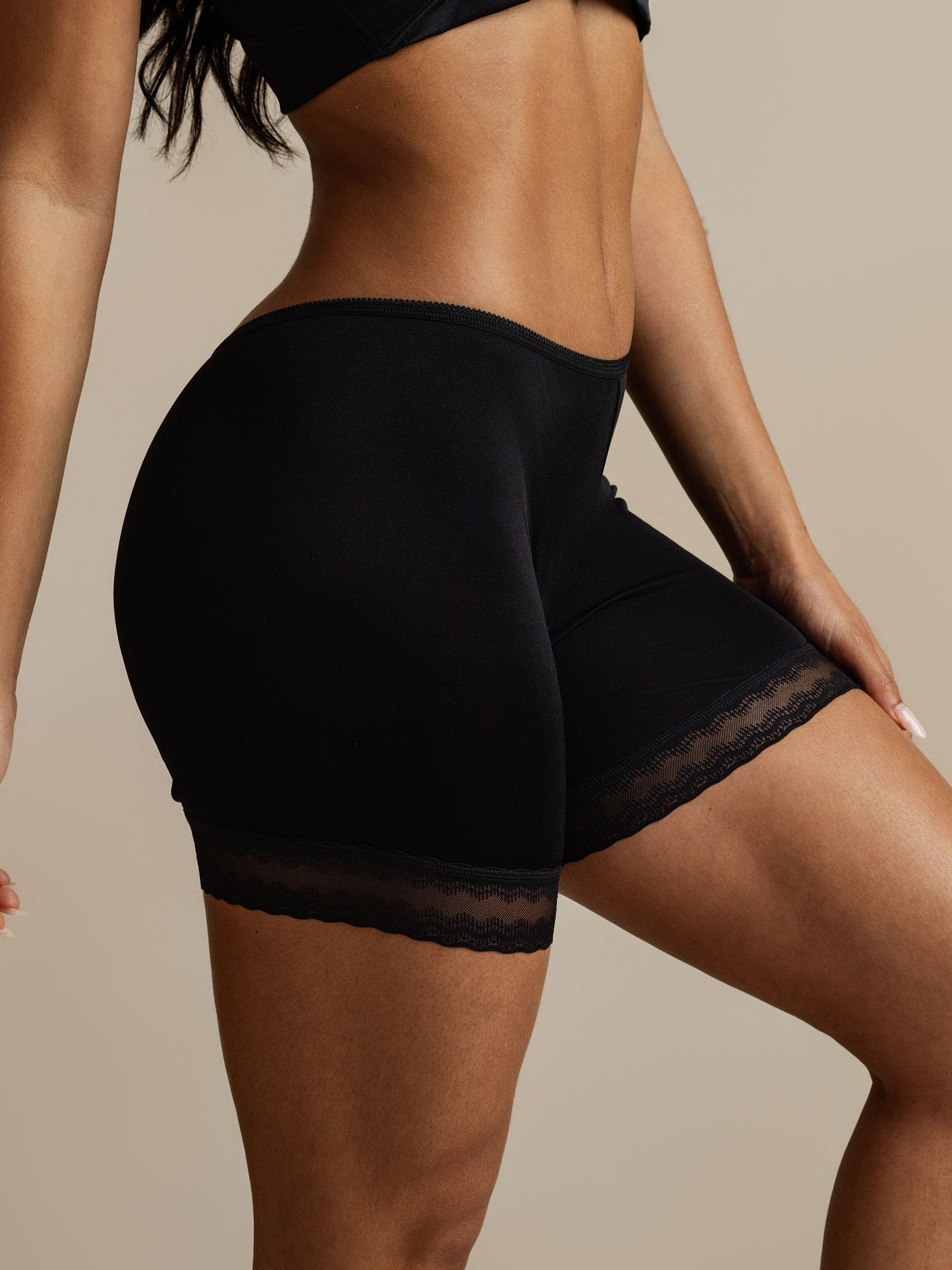 [Negro] SilkSilky-ES Seda Pura Panty 001,