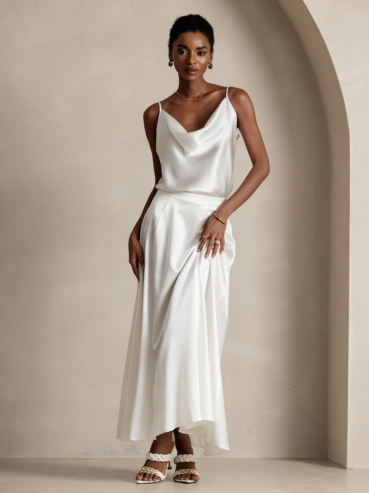 [Blanco] SilkSilky-ES 19Momme Seda Skirt 004