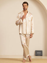 [Champán] SilkSilky-ES Long Sleeve Notch Collar Pijamas de hombre 003