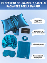 [Azul Real] SilkSilky-ES 22Momme Seda Pura Pillowcase Set 002