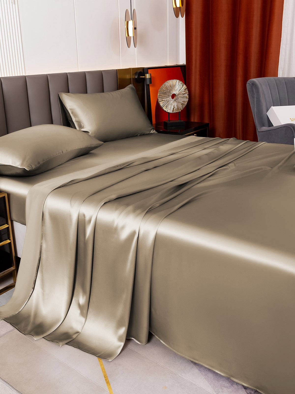[Caqui] SilkSilky-ES 19Momme Seda Pura Bedding Set 003