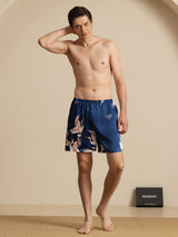 [Azul Oscuro] SilkSilky-ES 19Momme Mens Sleep Bottoms 006