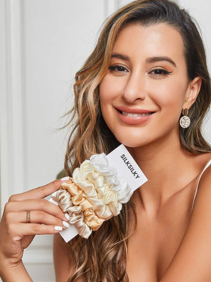 [Group3] SilkSilky-ES 19Momme Seda Pura Scrunchie 001
