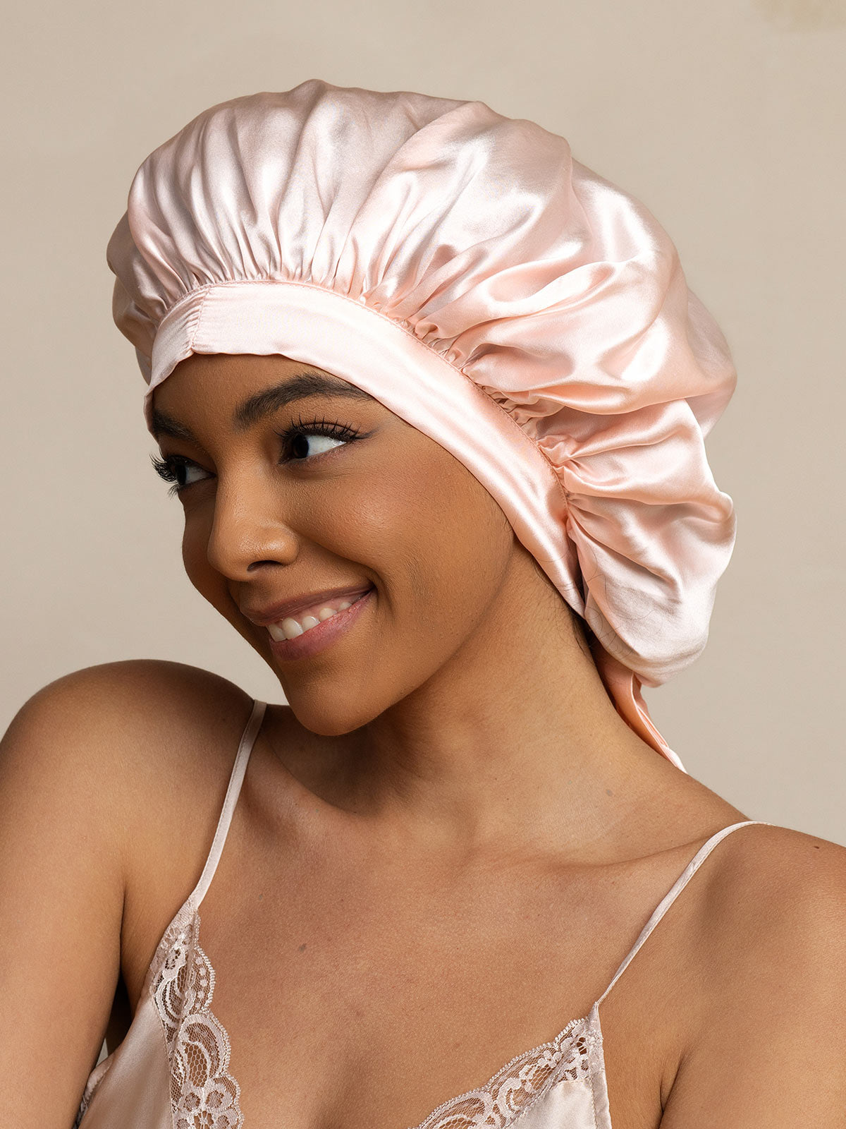 [Rosa Claro] SilkSilky-ES Seda Pura Sleep Cap 001