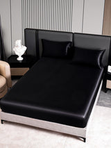 [Negro] SilkSilky-ES 22Momme Juego de ropa de cama 005