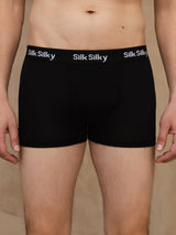 [Negro] SilkSilky-ES 100% Silk Jersey Ropa interior de hombres 003