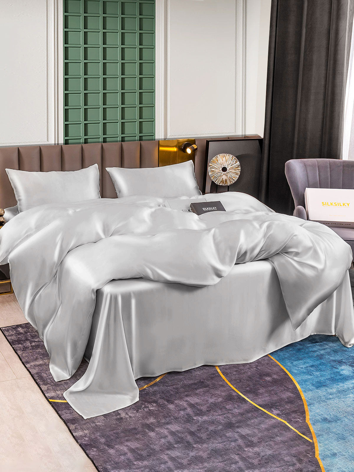 [Plata] SilkSilky-ES 25Momme Seda Pura Bedding Set 003