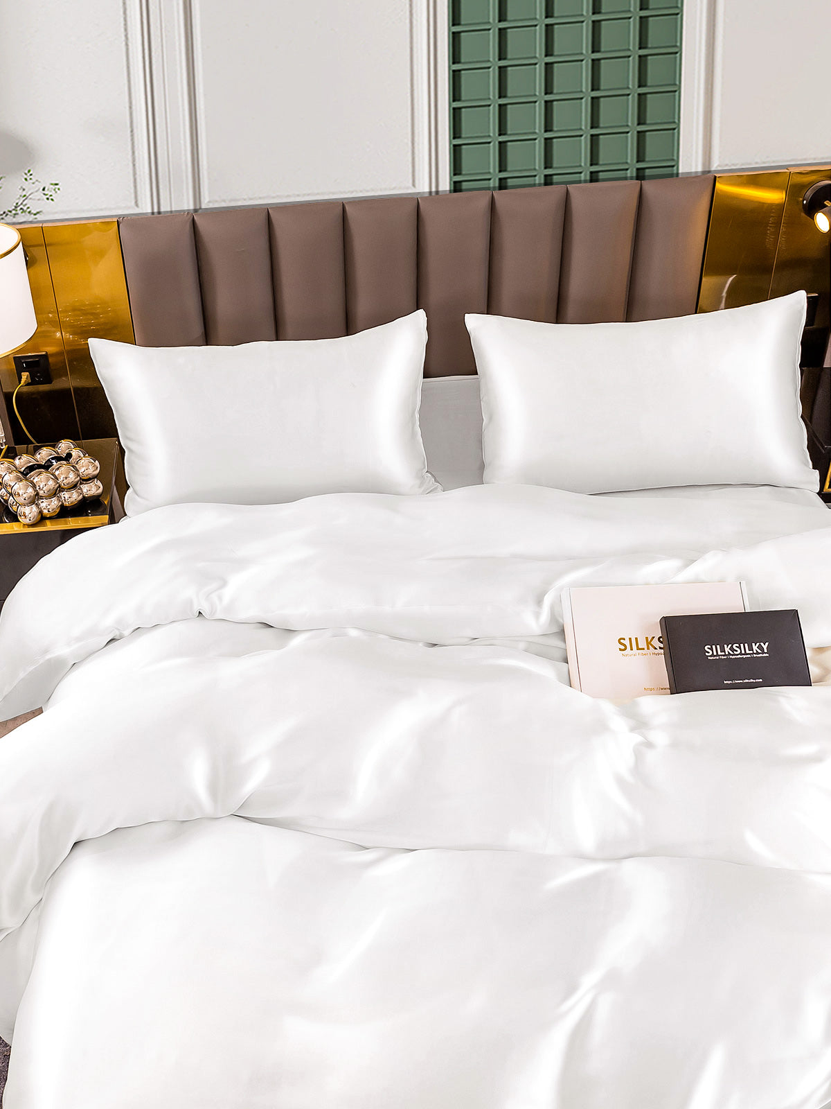 [Blanco] SilkSilky-ES 25Momme Seda Pura Bedding Set 004