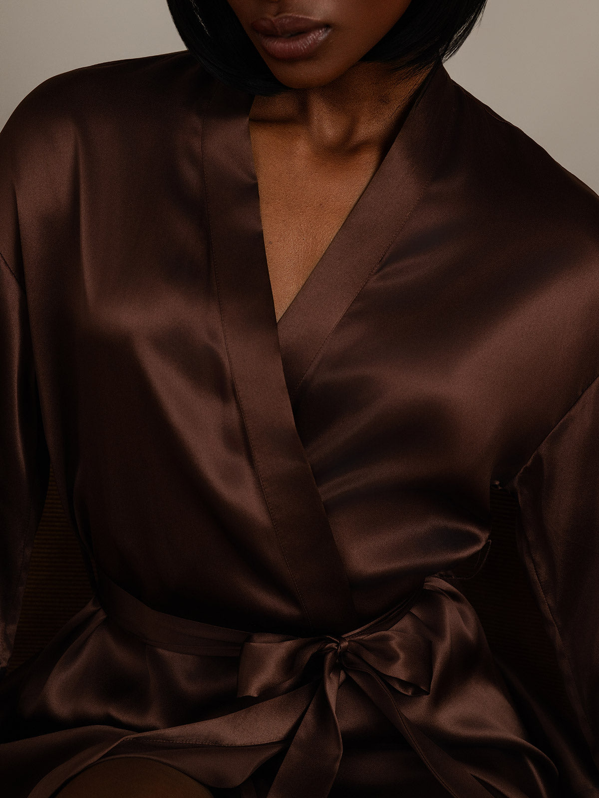 [Café] SilkSilky-ES Seda Pura Womens Robe 008