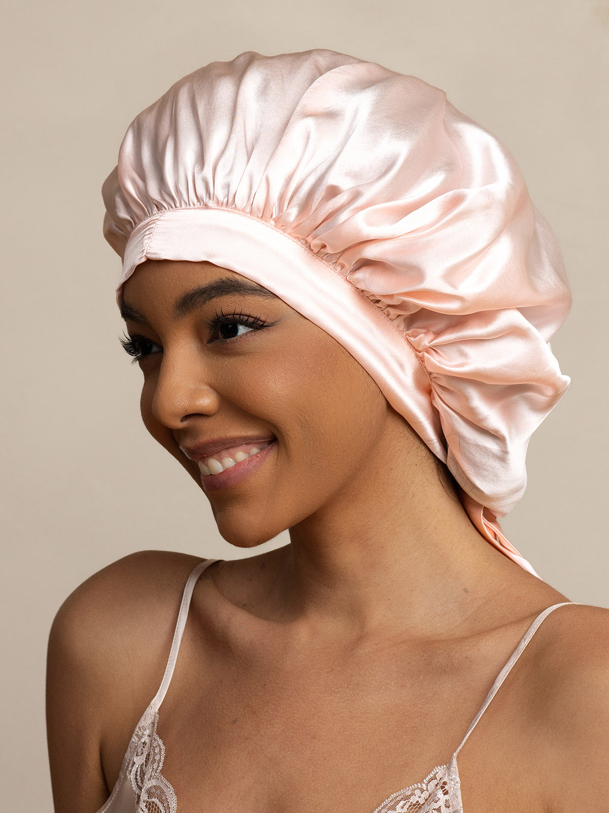 [Rosa Claro] SilkSilky-ES Seda Pura Sleep Cap 002