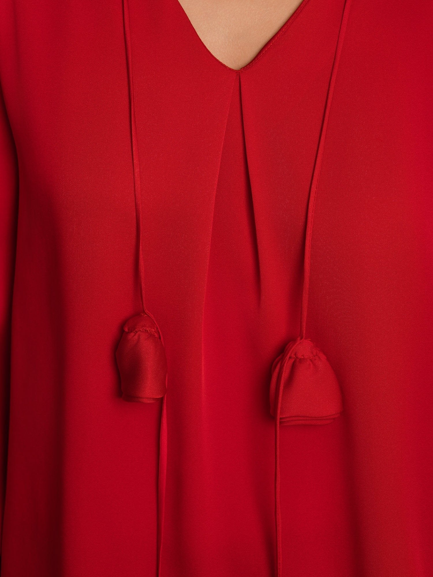 [Vino] SilkSilky-ES 19Momme Seda Manga larga Cuello en V Blusa 004