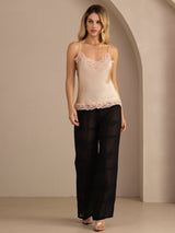 [Champán] SilkSilky-ES V Neck Top de tirantes 007