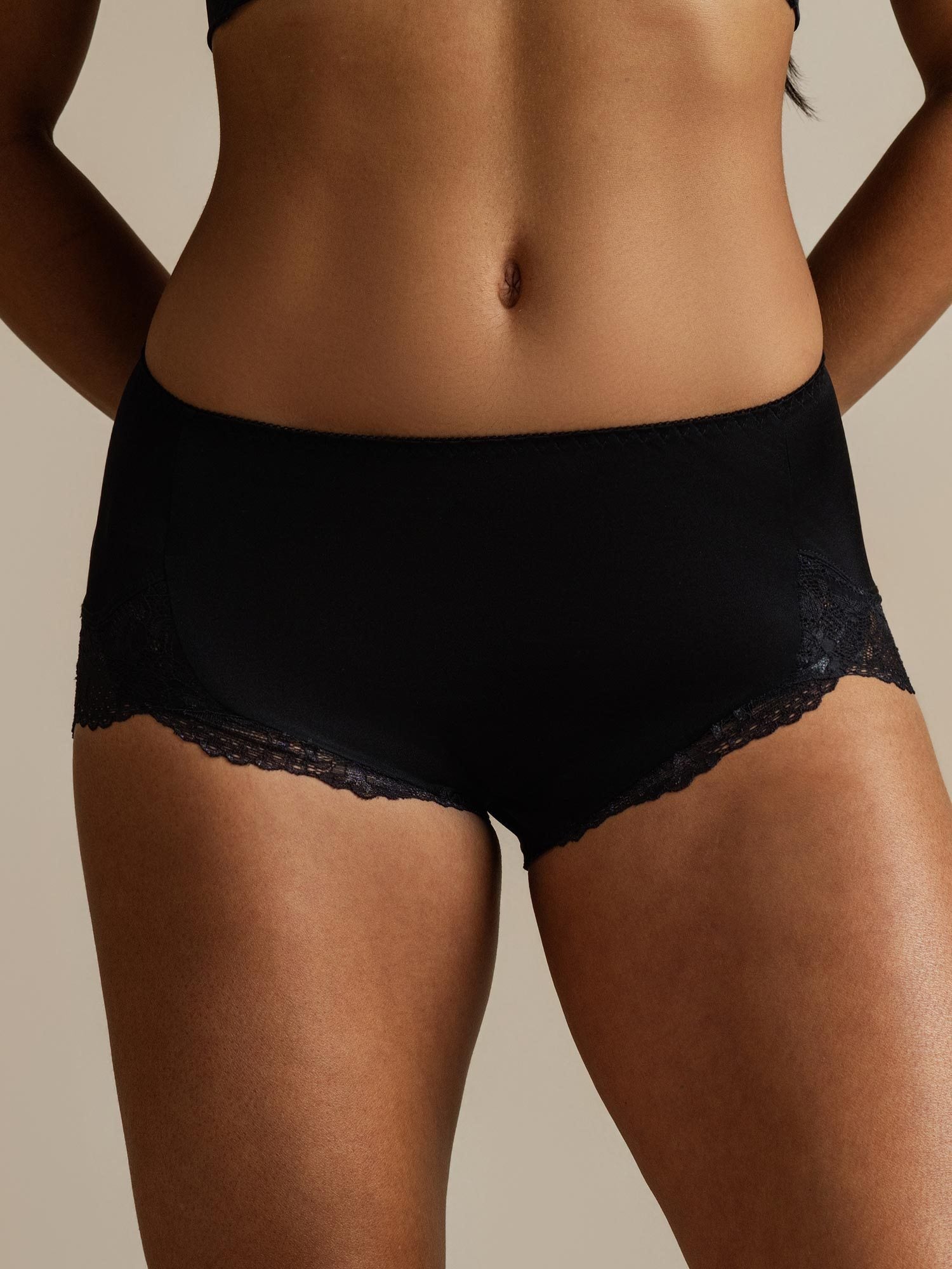 [Negro] SilkSilky-ES Seda Pura Panty 006,