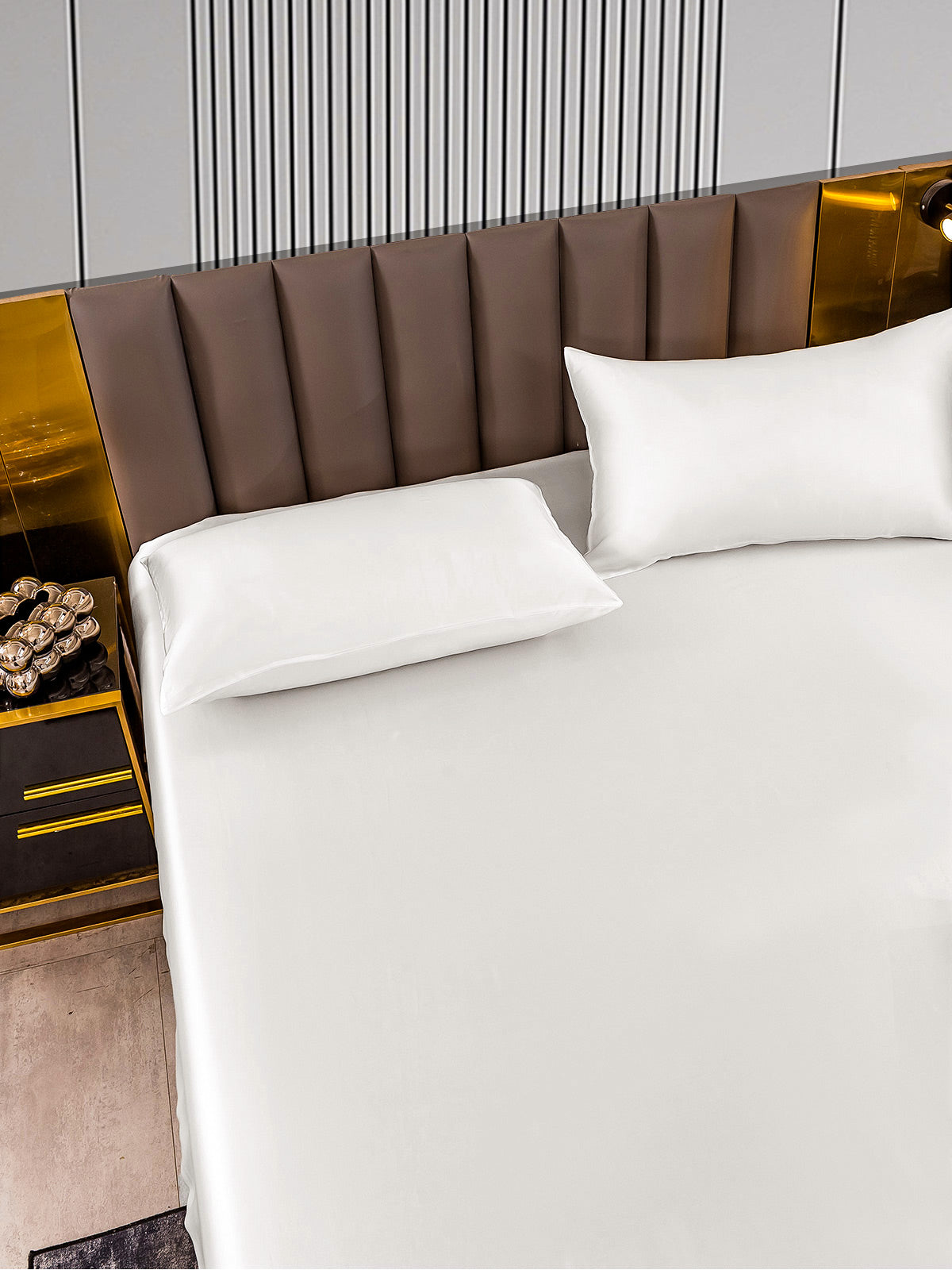 [Blanco] SilkSilky-ES 22Momme Seda Pura Bedding Set 005