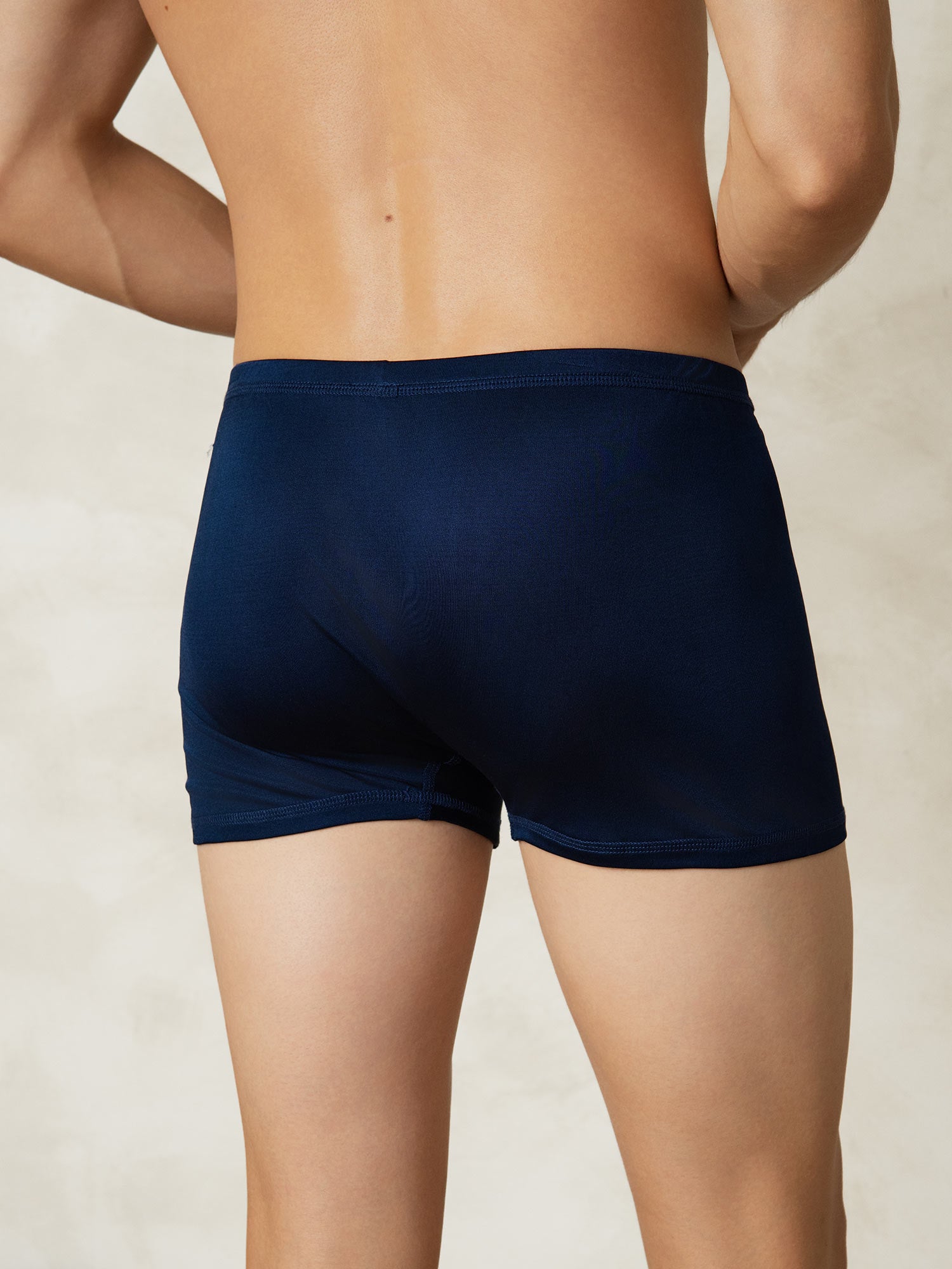 [Azul Oscuro] SilkSilky-ES Tejido de seda Mens Underwear 002