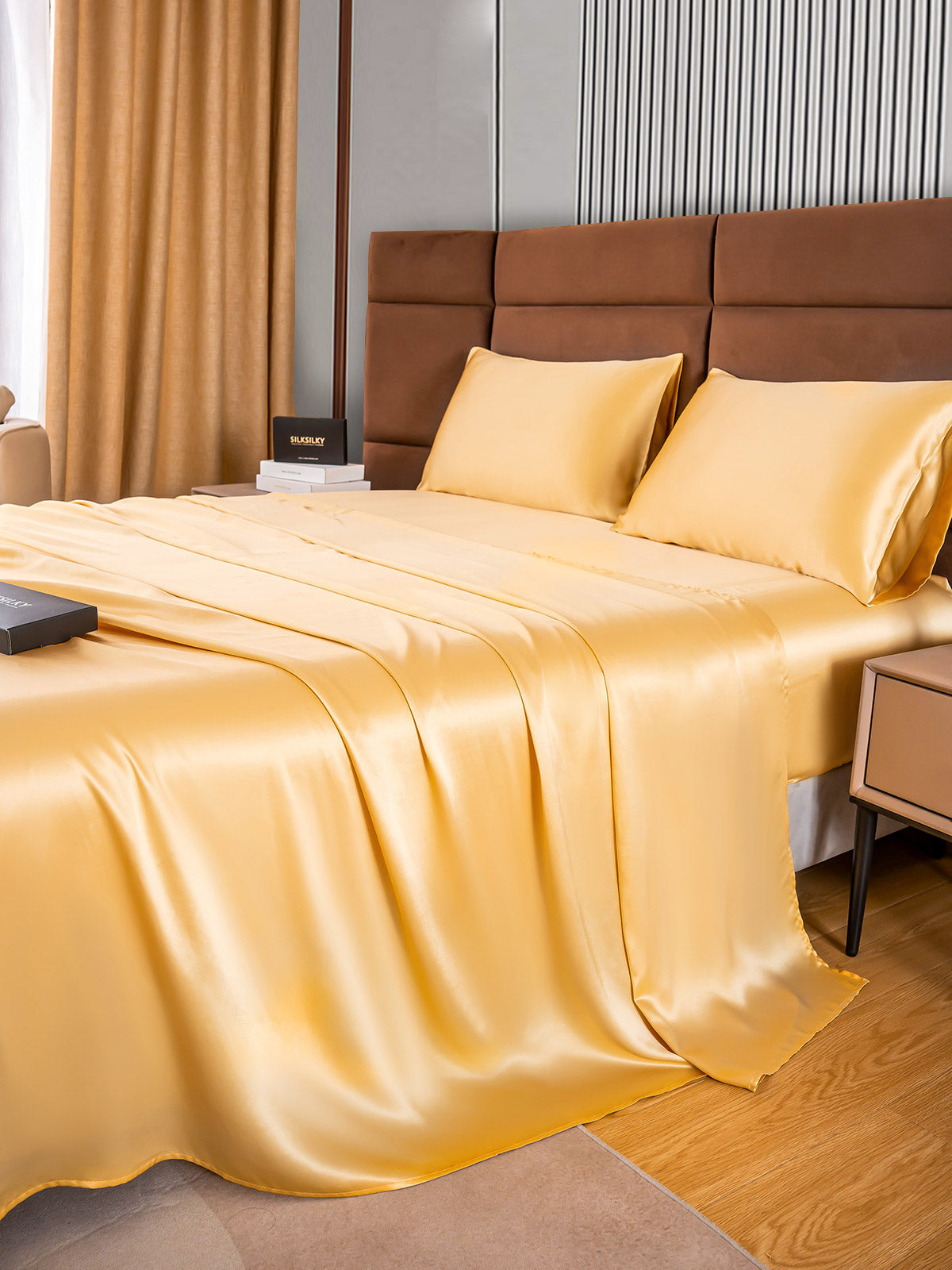 [Champán] SilkSilky-ES 22Momme Seda Pura Bedding Set 003