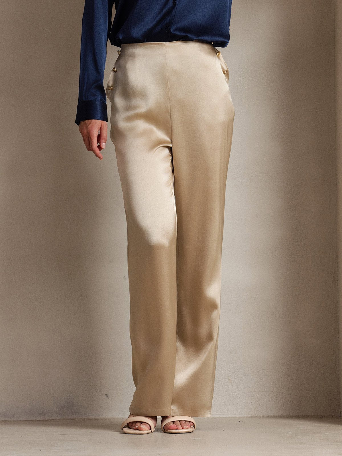 [Champán] SilkSilky-ES 19Momme Seda Womens Pants 003