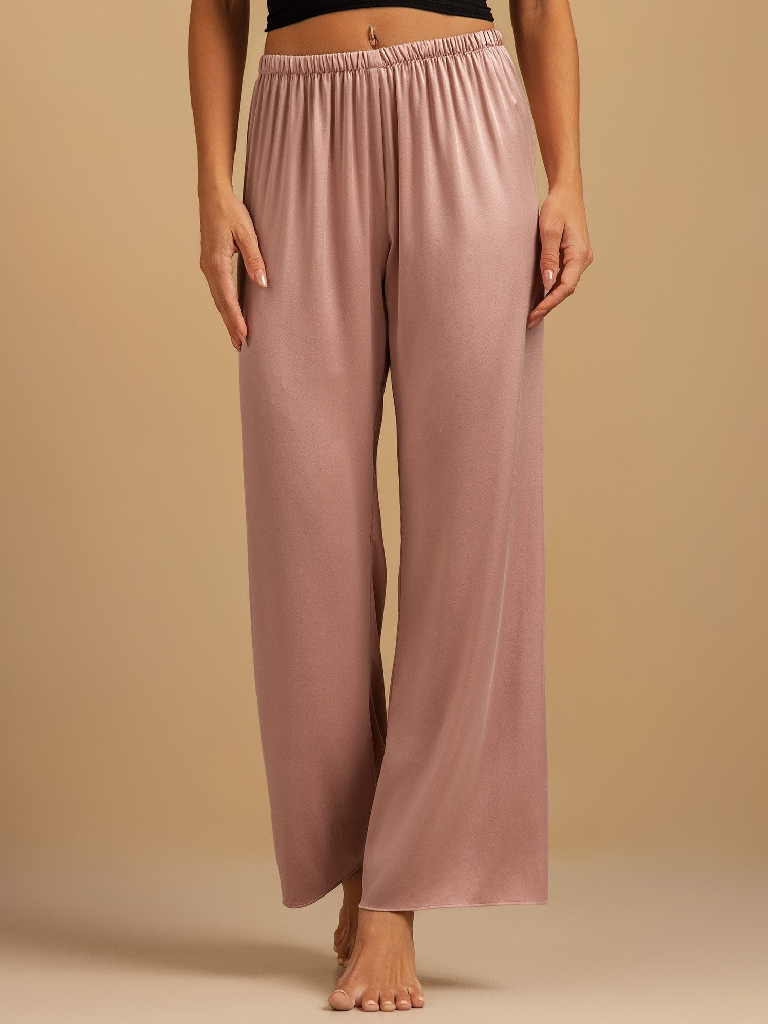 [Piel De Melocotón] SilkSilky-ES 19Momme Seda Womens Sleep Bottoms 003,