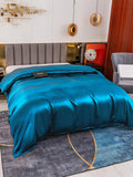 SilkSilky ES 19Momme Seda Pura Duvet Cover AzulReal 003