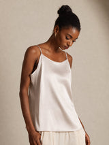 [Beige] SilkSilky-ES Spaghetti Strap Top de tirantes 004