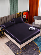 [Morado Oscuro] SilkSilky-ES 25Momme Juego de ropa de cama 001