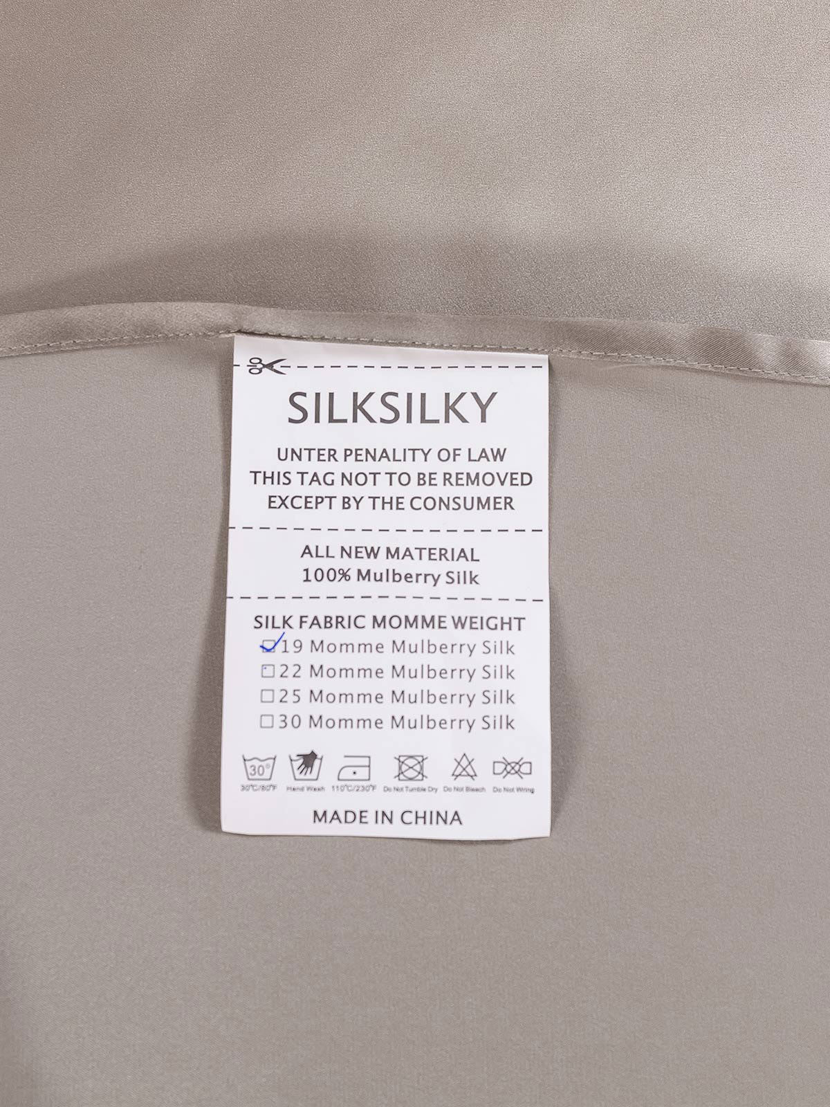 [Gris] SilkSilky-ES 22Momme Seda Pura Sheet 005
