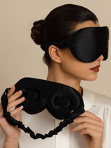 [Negro] SilkSilky-ES 22Momme Antifaces De Dormir 003