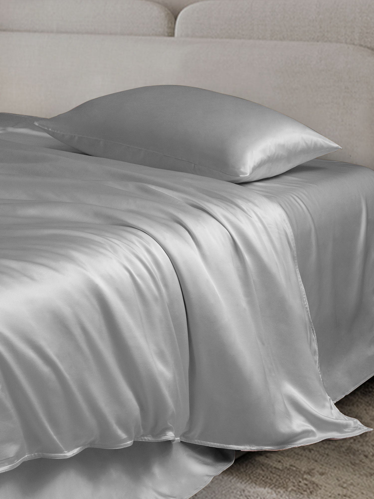 [Plata] SilkSilky-ES 19Momme Juego de ropa de cama 003