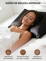 [Negro] SilkSilky-ES 30Momme Fundas De Almohada 003