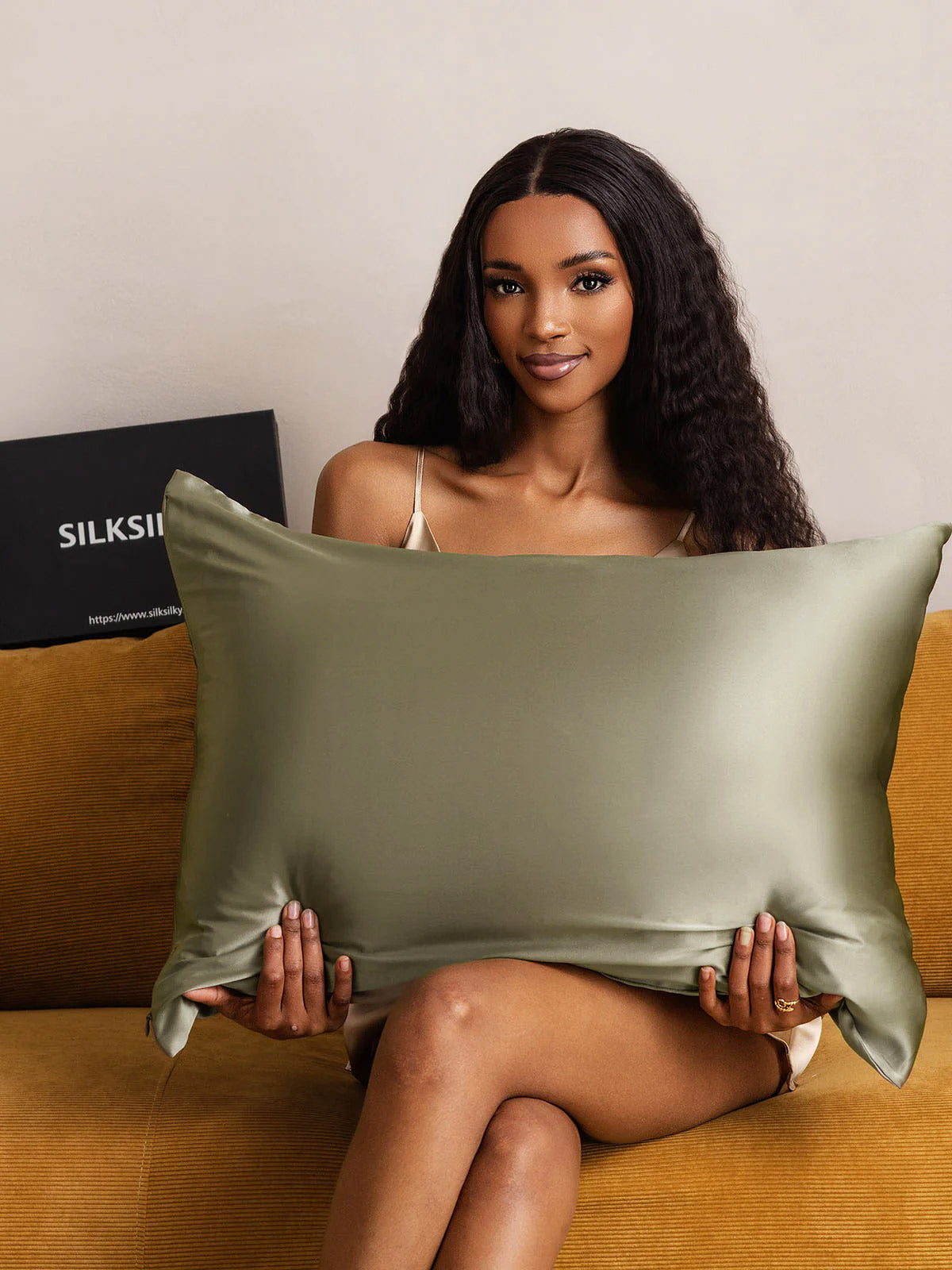 [Verde Oliva] SilkSilky-ES 19Momme Seda Pura Pillowcase 001