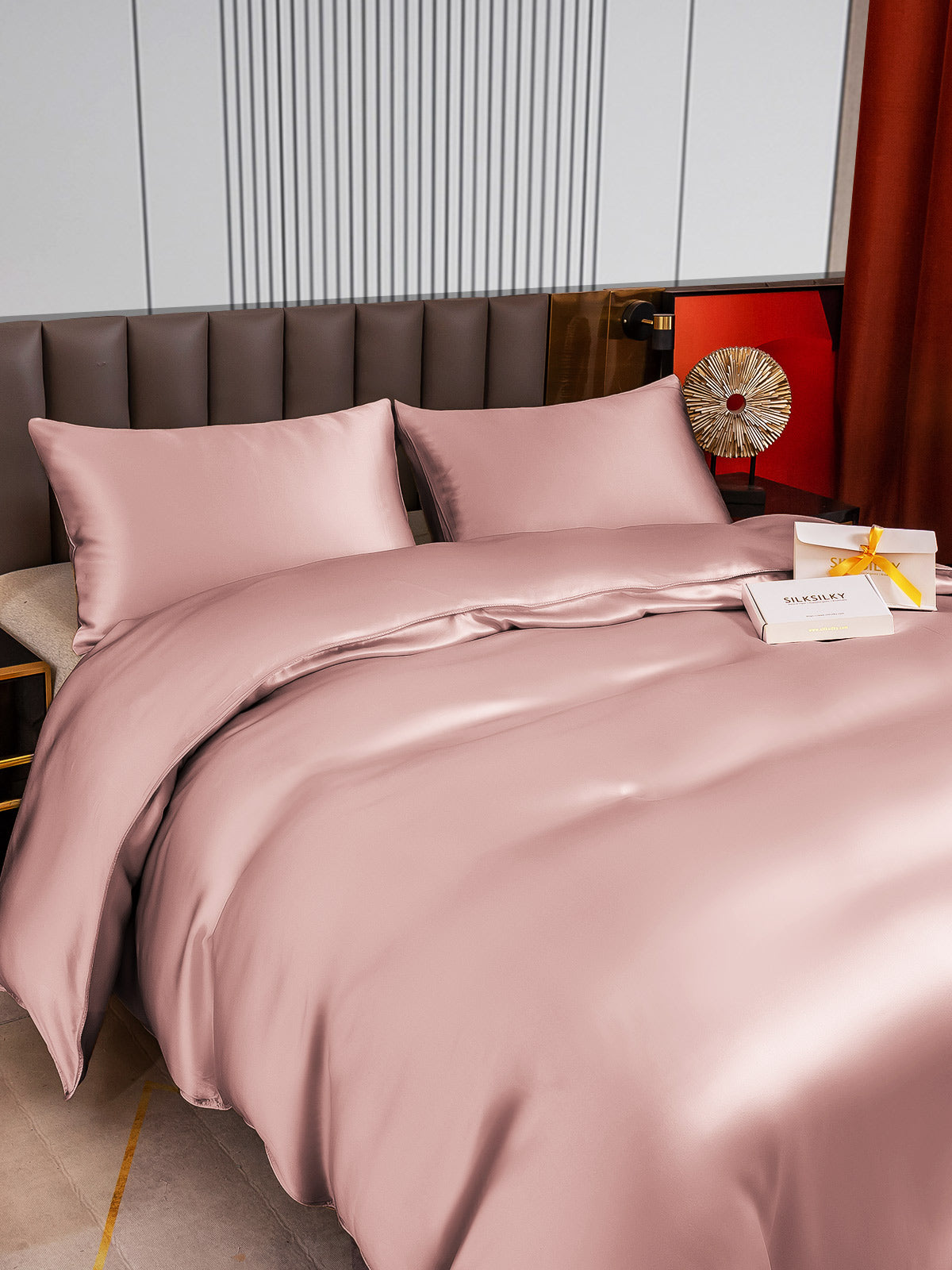[Malva Pálido] SilkSilky-ES 22Momme Seda Pura Bedding Set 004