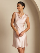 [Rosa] SilkSilky-ES Sleeveless Cowl Neck Vestido 007