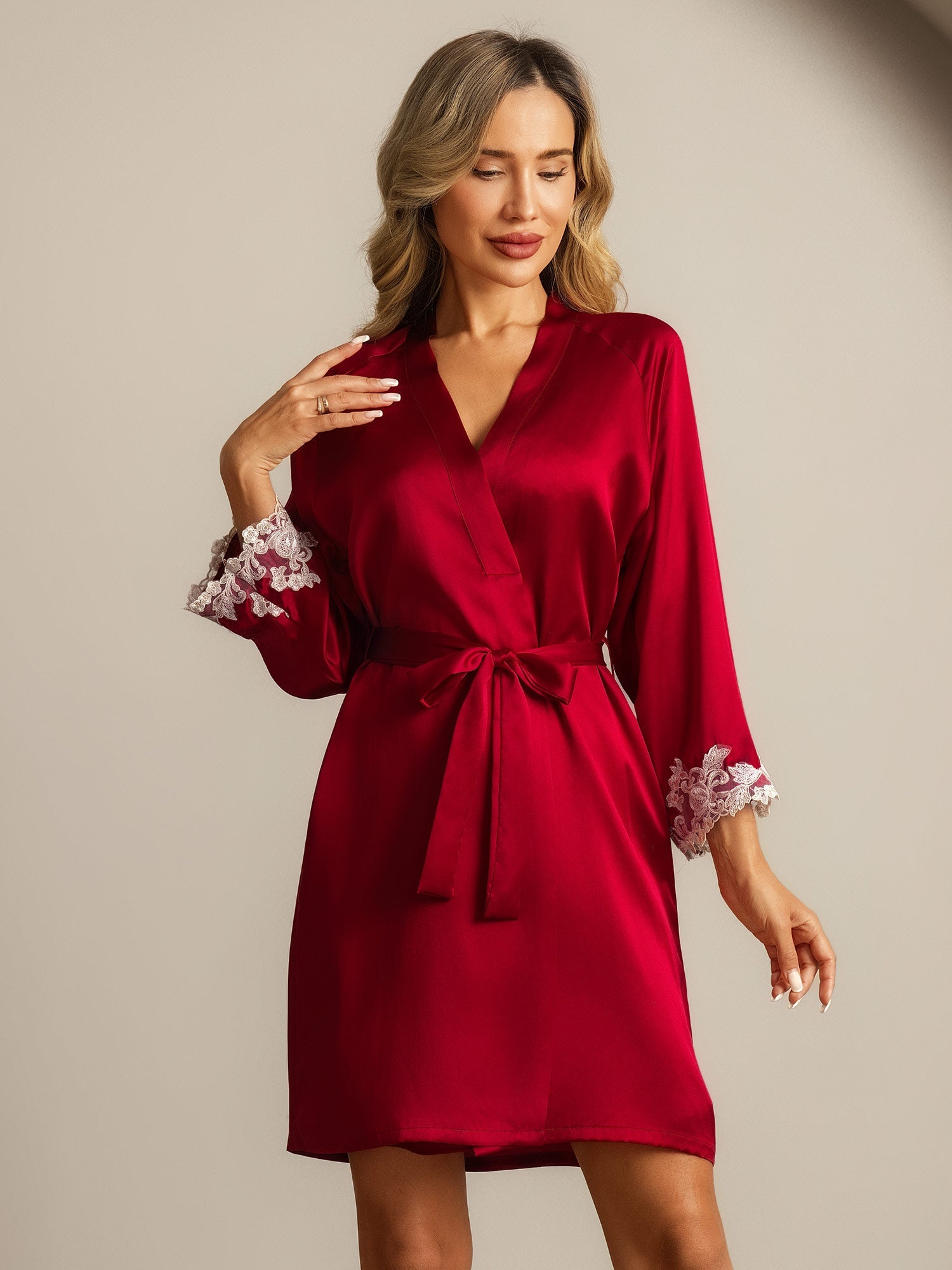 [Vino] SilkSilky-ES Seda Pura Womens Robe 001,