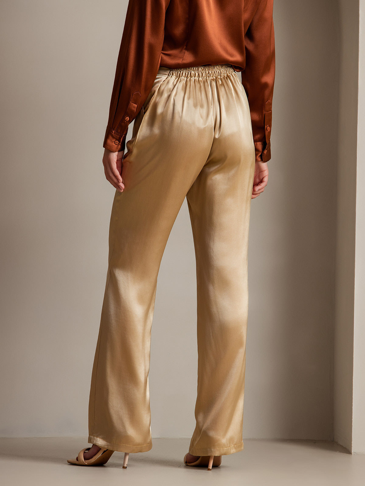 [Champán] SilkSilky-ES 19Momme Seda Womens Pants 002