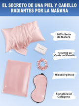 [Malva Pálido] SilkSilky-ES 19Momme Seda Pura Pillowcase Set 002