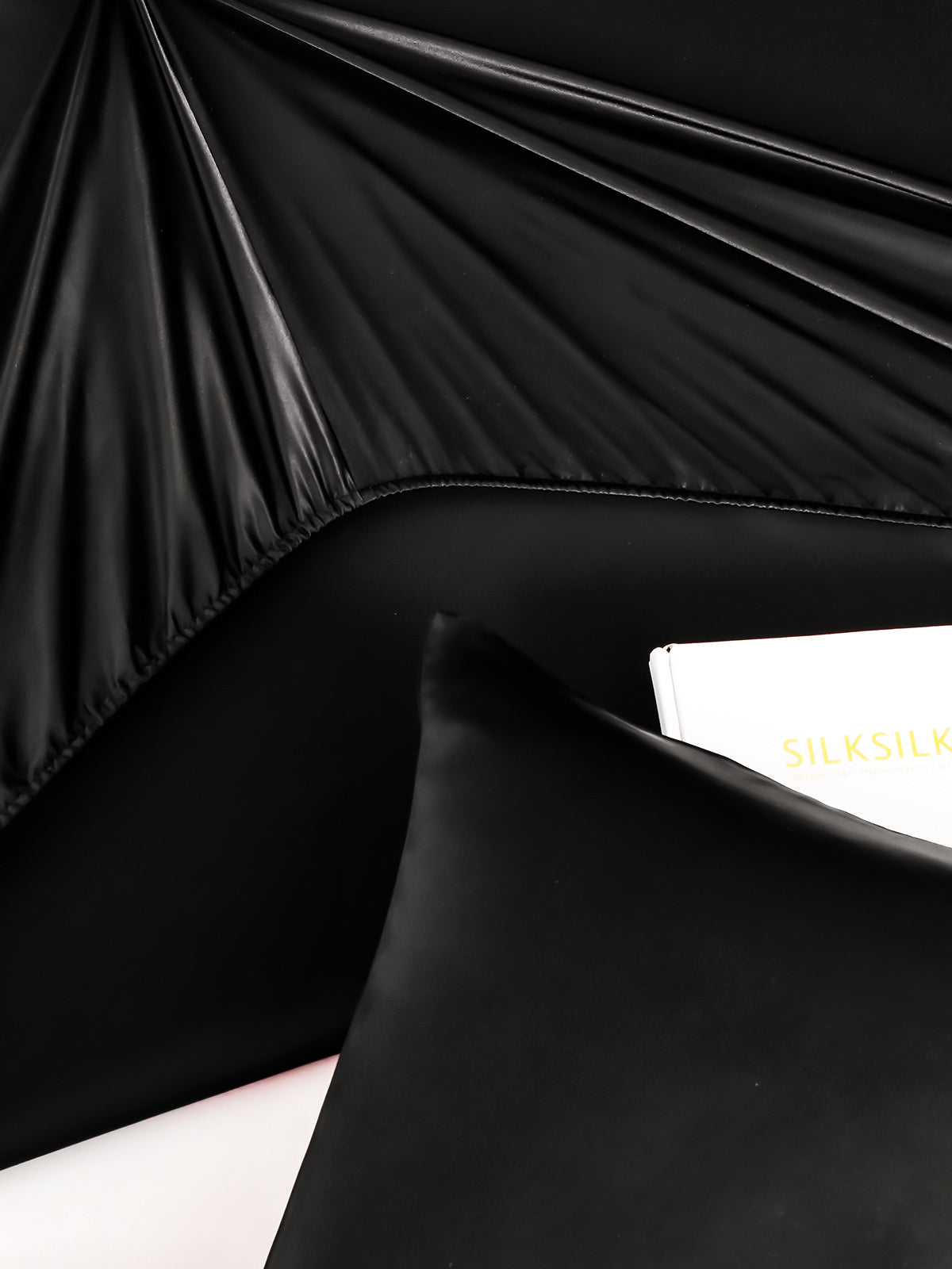 [Negro] SilkSilky-ES 25Momme Seda Pura Bedding Set 003