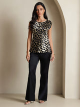 [Leopardo] SilkSilky-ES 19Momme Seda Womens T-Shirt 003