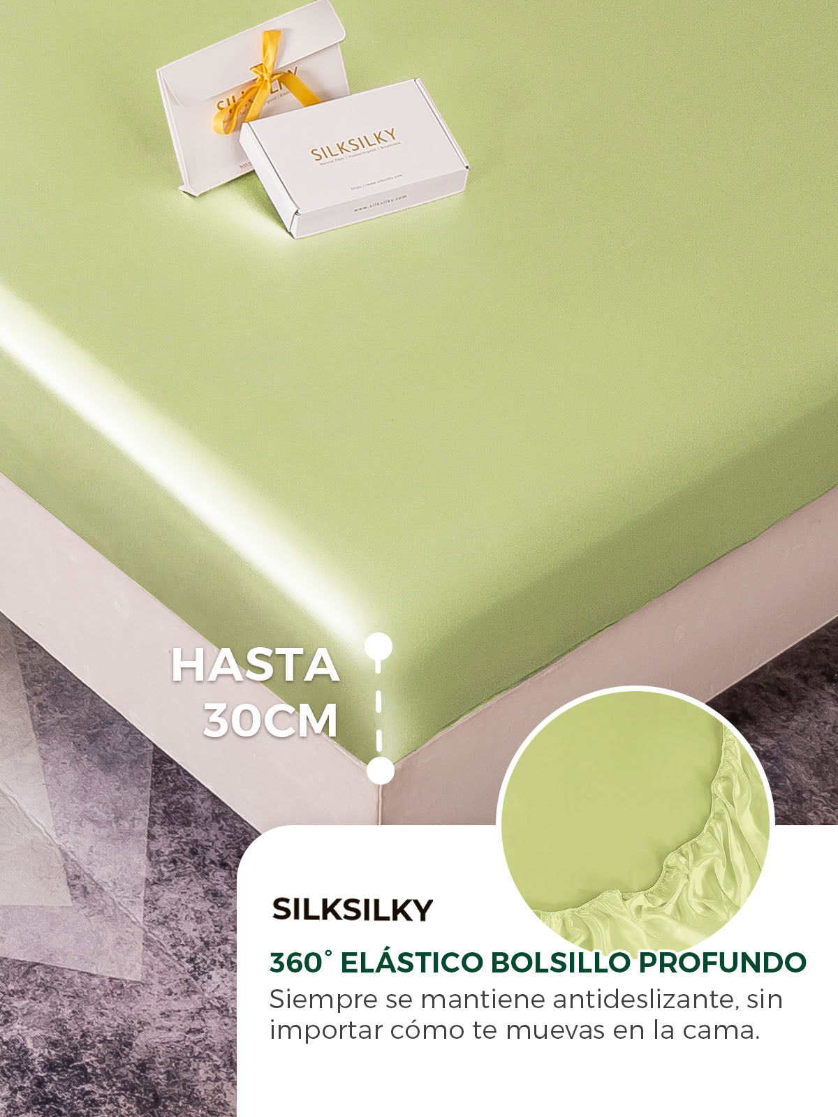 [Menta Verde] SilkSilky-ES 19Momme Seda Pura Bedding Set 004