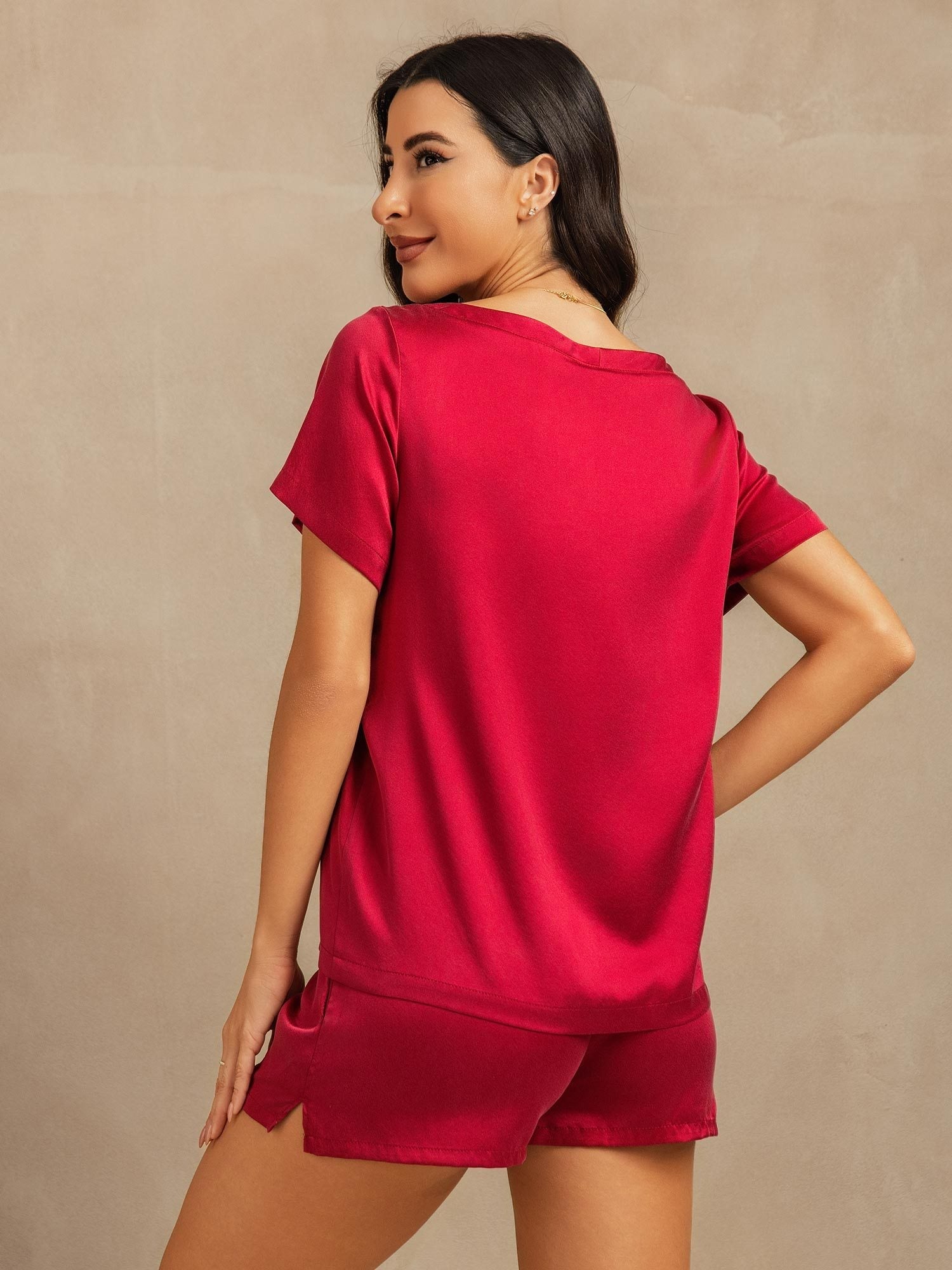 [Vino] SilkSilky-ES 19Momme Seda Womens Pajamas 002,