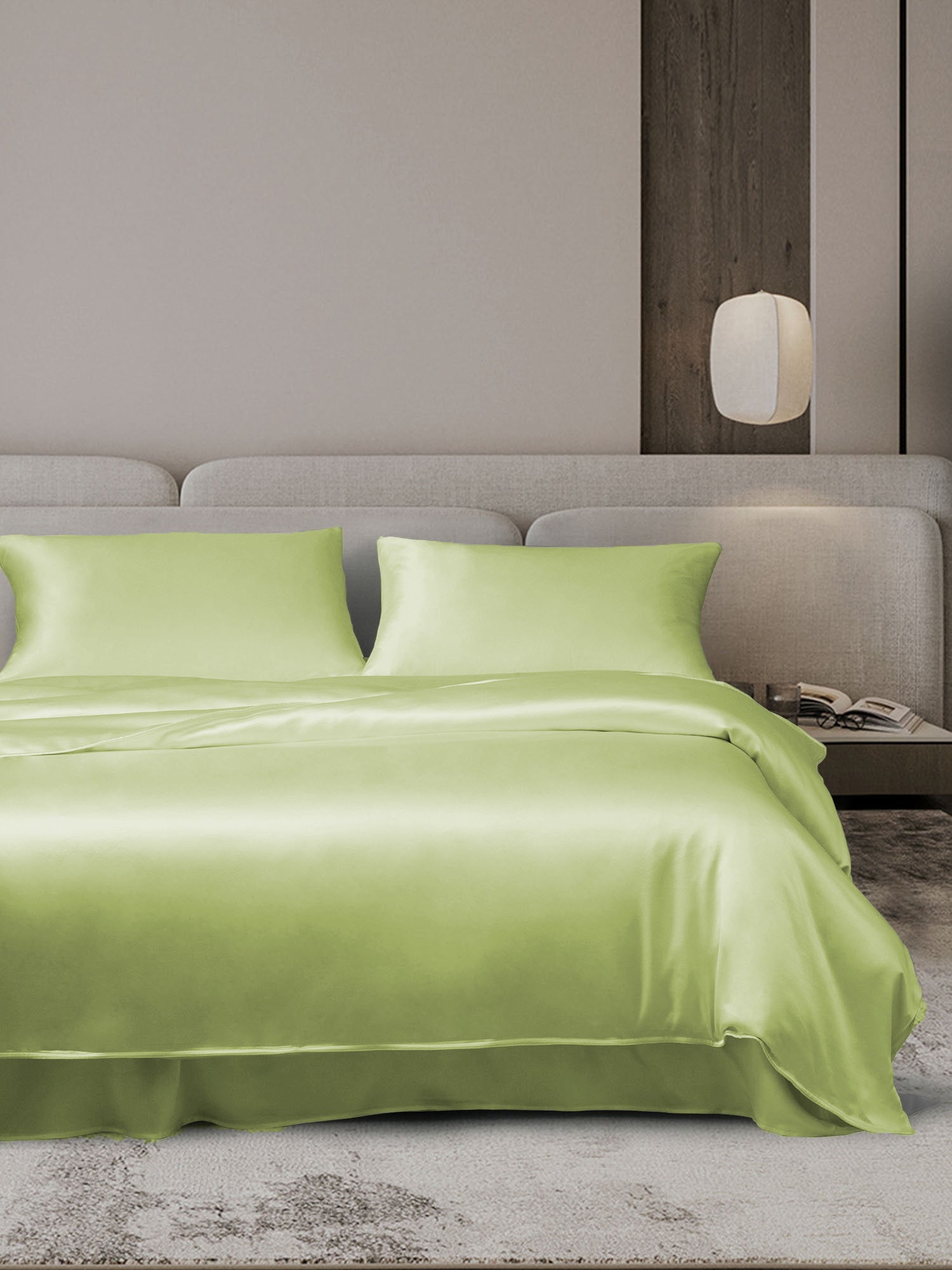 [Menta Verde] SilkSilky-ES 19Momme Juego de ropa de cama 001