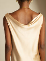 [Champán] SilkSilky-ES Sleeveless Cowl Neck Vestido 004