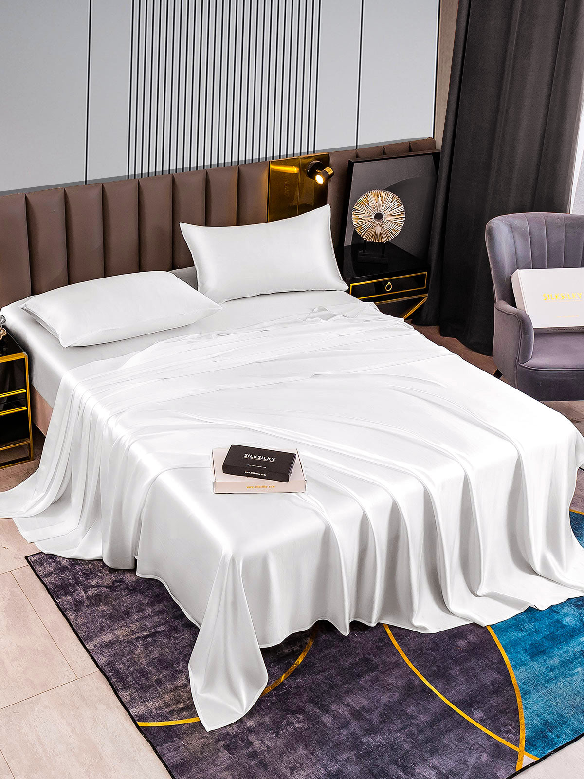 [Blanco] SilkSilky-ES 22Momme Seda Pura Bedding Set 002