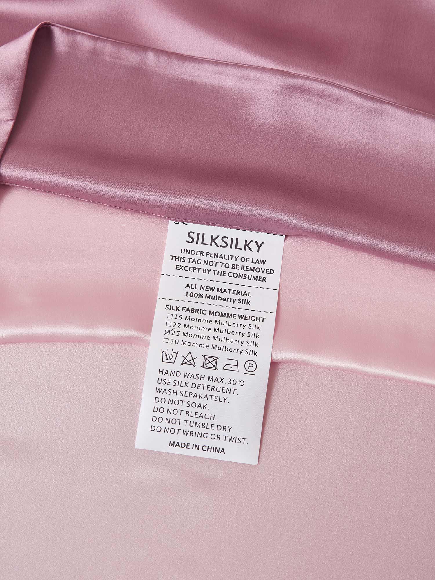 [MalvaPálido+RosaClaro] SilkSilky-ES 25Momme Seda Pura Bedding Set 008,