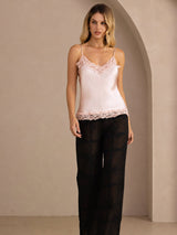 [Rosa] SilkSilky-ES V Neck Top de tirantes 007