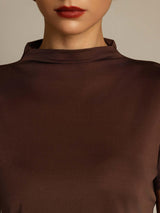 [Café] SilkSilky-ES Short Sleeve Camisetas de Mujer 004