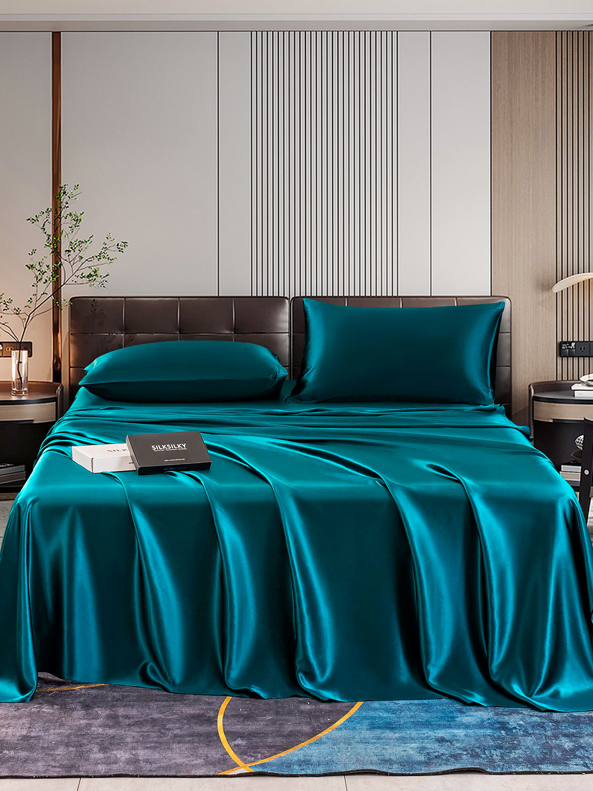 [Azul Real] SilkSilky-ES 22Momme Seda Pura Bedding Set 001