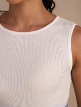 [Blanco] SilkSilky-ES Sleeveless Crew Neck Women's Outfit Sets 004
