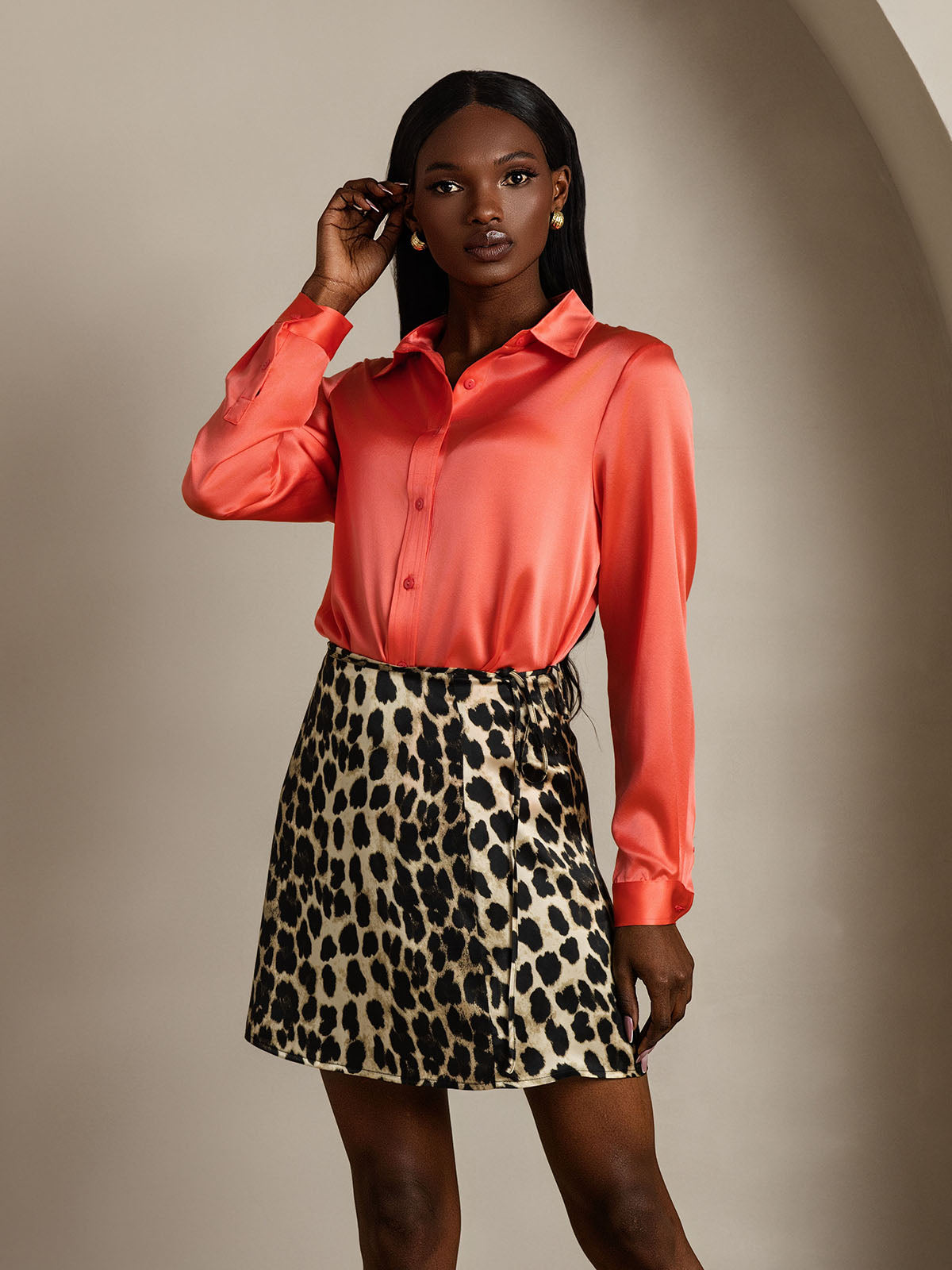 [Leopardo] SilkSilky-ES Seda Pura Skirt 008,