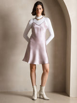 [Lavanda] SilkSilky-ES Spalline Sottili Cuello en V Vestido 005